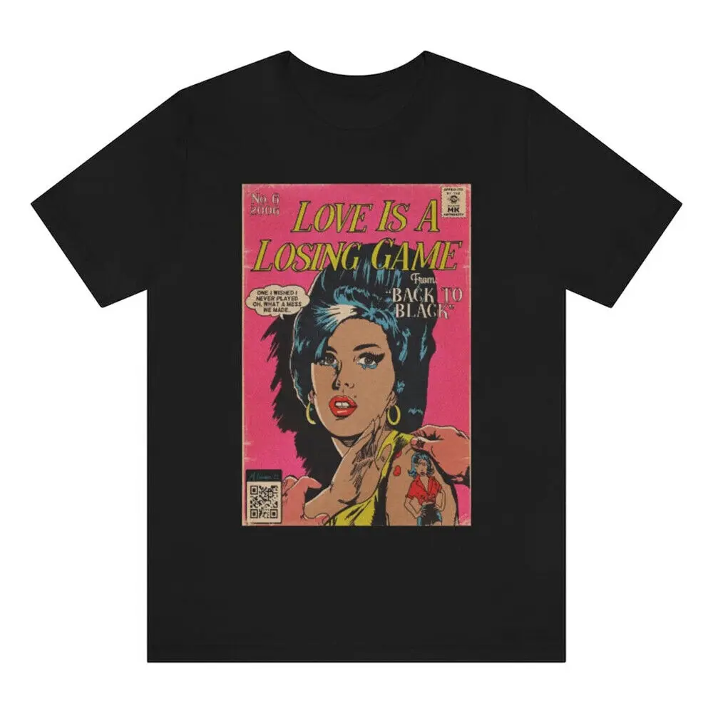 Amy Winehouse-Camiseta de algodón con estampado \