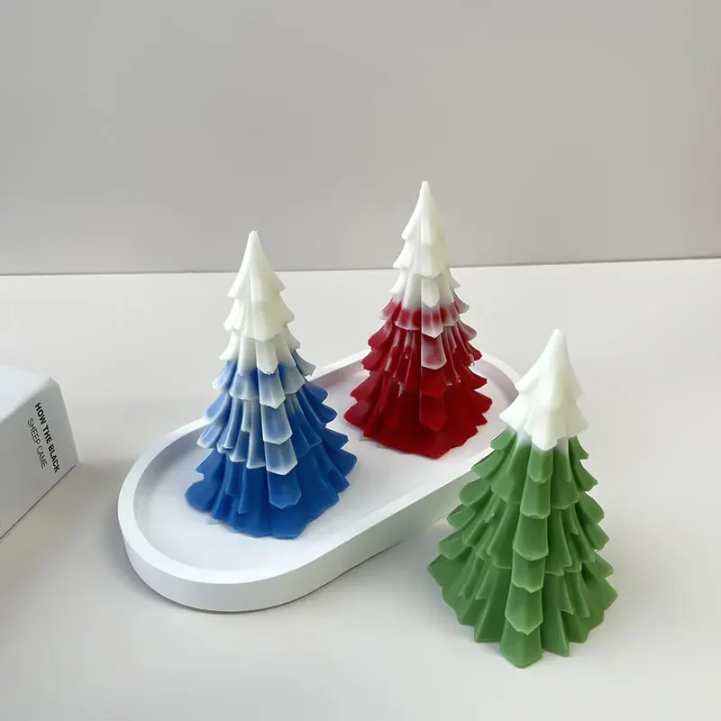 

3D Christmas Tree Silicone Candle Mold Christmas Decoration DIY Silicone Soap Candle Mold