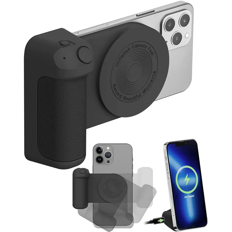 Magnetic Camera Handle Bluetooth Stabilizers Stand for Cell Phones Photo Holder Anti-shake Selfie for Magsafe Wireless Charge