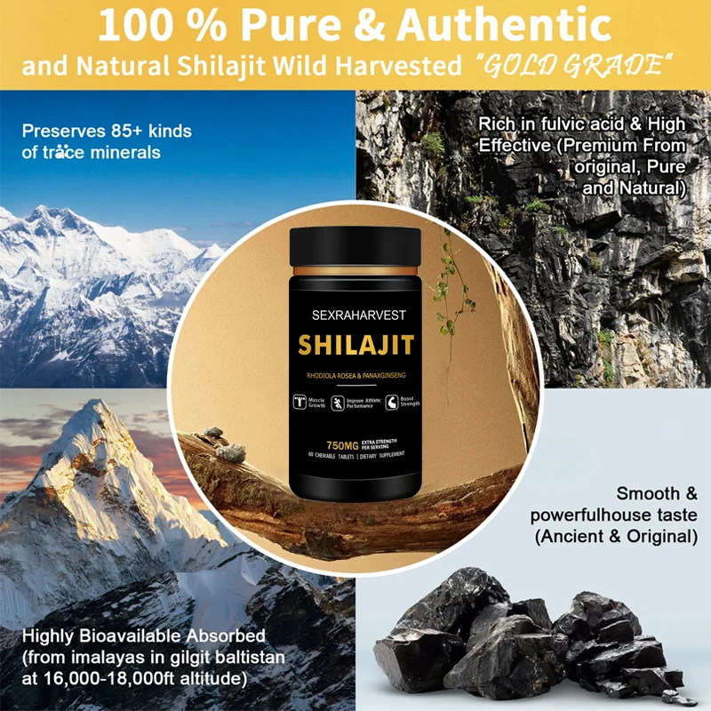 100% Original High Purity Shilajits Mineral Supplements Natural Organic Shilajit with 85+ Trace Minerals Enhance Men Performance