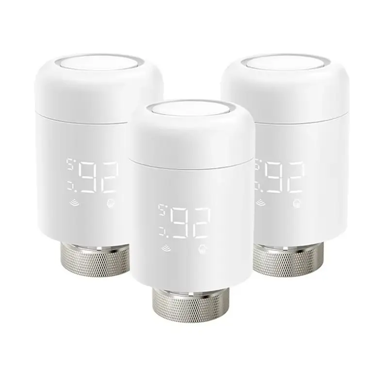 A93E-Temperature Control Smart Thermostat Tuya Radiator Actuator Valve, 3PCS Works With Alexa,For Google Home Aile Alice