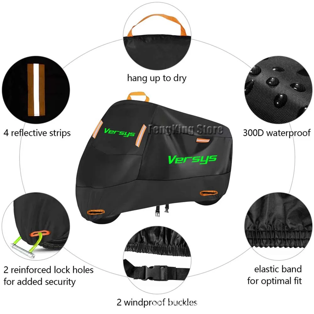 Juste de protection UV étanche pour scooter extérieur, housse de pluie pour moto Kawasaki Versys