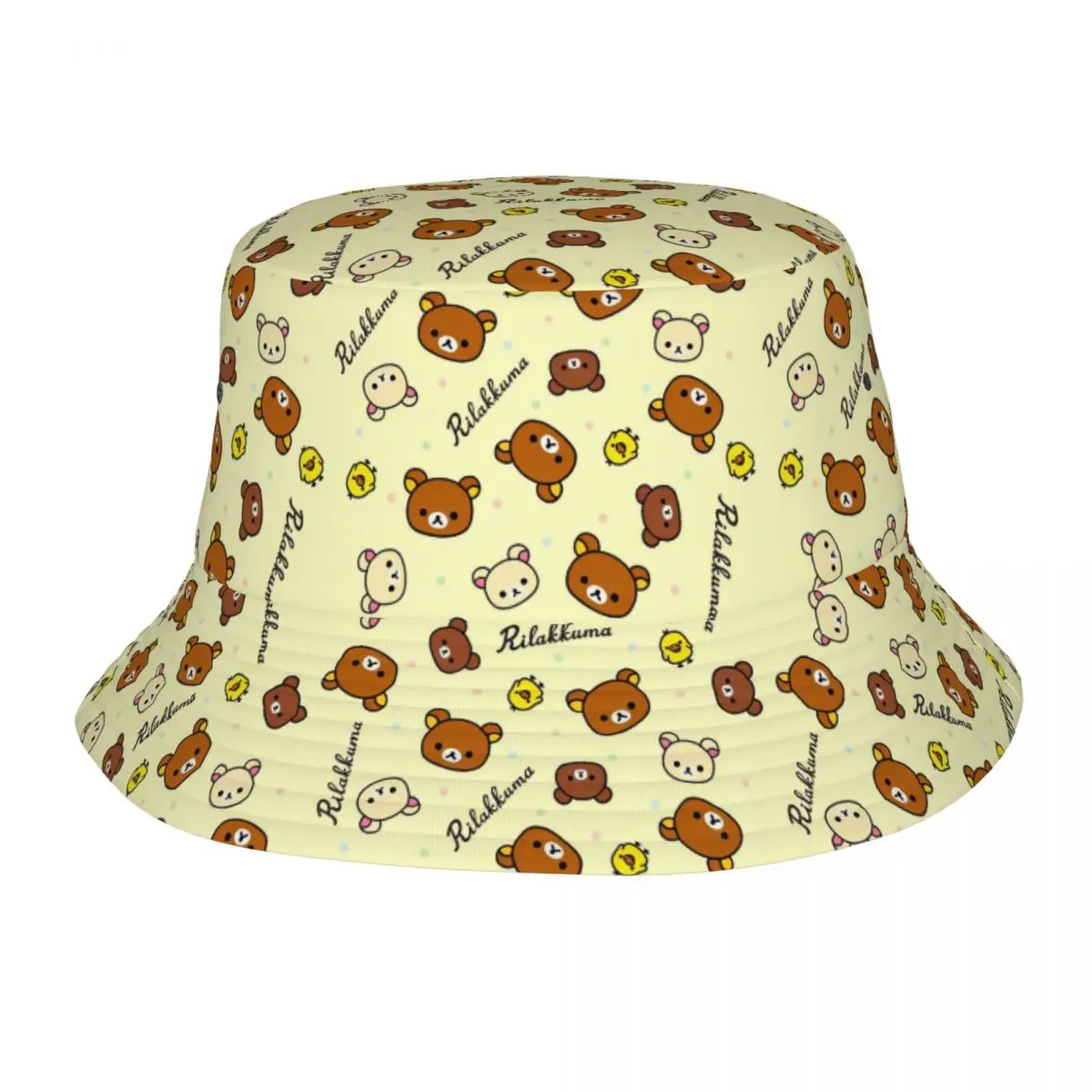 

Модные панамы Kawaii Rilakkuma с героями мультфильмов, унисекс, складные шапки для спорта на открытом воздухе, рыбалки, весенние головные уборы для пикника, шляпа Боба