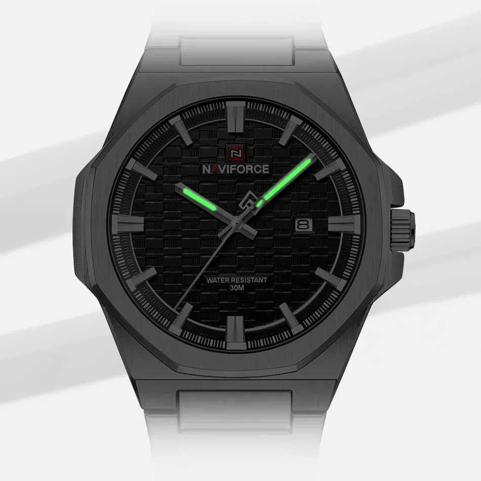 NAVIFORCE NF9245 Top Luxury Brand Steel Band Quartz Watch Man Japan movement Waterproof Sport Wristwatches