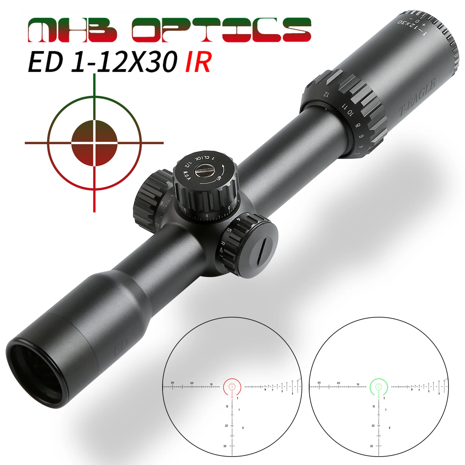 T-EAGLE- IMAX ED 1-12X30 IR Hunting Rifle Optical Sight Ultra Clear Imaging High Intensity Impact Resistant Sniper Mirror