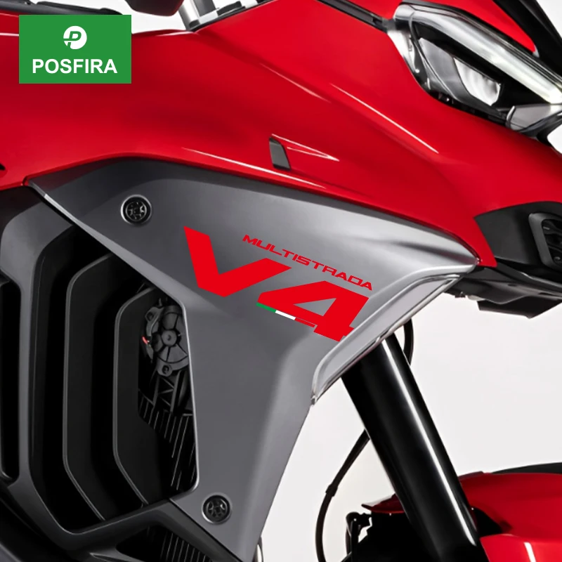 POSFIRA Motorcycle Fairing Stickers Vinyl Decals for Ducati Multistrada V4 2025-2026 Motorbike Decoration Accessories