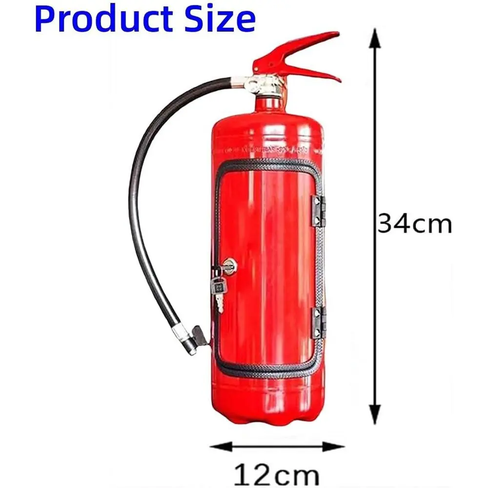 New Portable Liquor Cabinet Metal Red/Black Bottle Holder Fire Extinguisher Storage System Bar