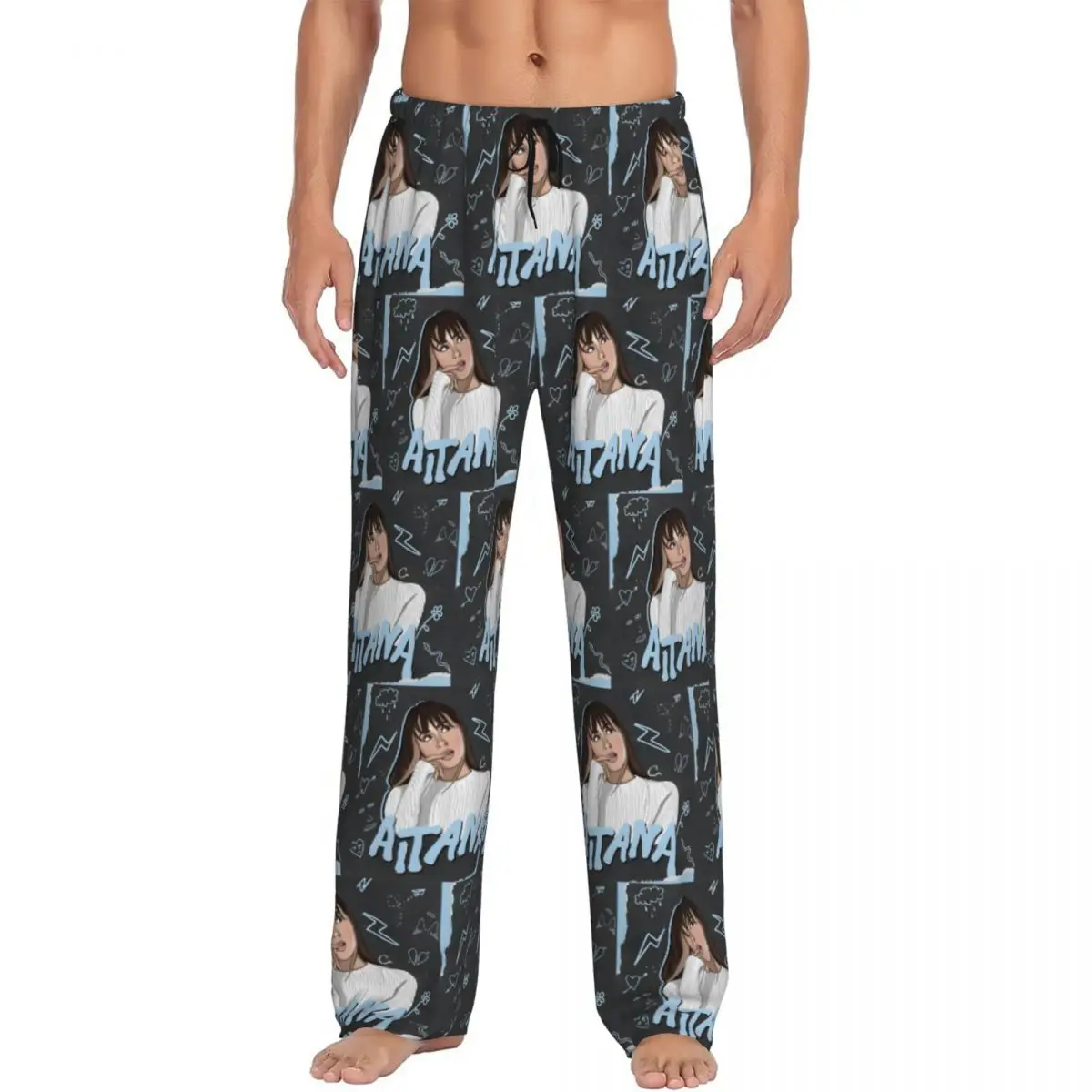 

Custom Print Men A-Aitanas Pajama Pants Spanish Singer Sleepwear Sleep Lounge Bottoms with Pockets
