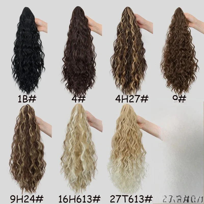 Grab Clip Ponytail Wig Female Fluffy Water Ripple Fake Braid Chemical Fiber Corn Hot Grab Clip