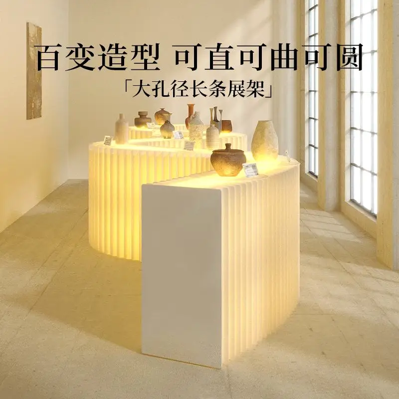 Foldable Long Display Stand Large Aperture Space Saving Commercial Office Shelving Rack for Trade Show Exhibit Shelves