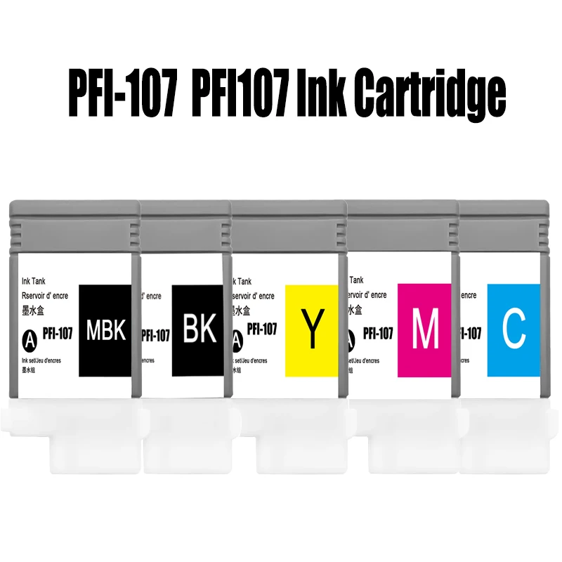 Cartucho de Tinta Compatível PFI-107 PFI107 pfi-107 pfi107 com Chip para Impressoras Canon IPF-670 IPF-680 IPF-685 IPF-770 IPF780 IPF785