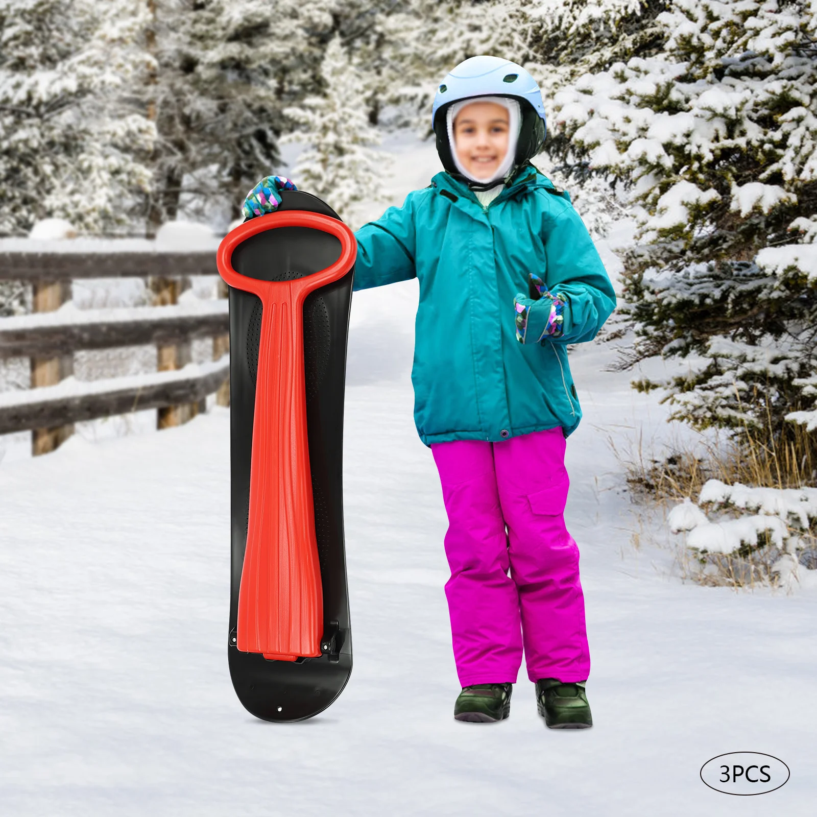 

Ideal Birthday&Christmas Gift Black&Red Ski Scooter - No Assembly Required, Modern Style With Simple Stripes&Easy Operation