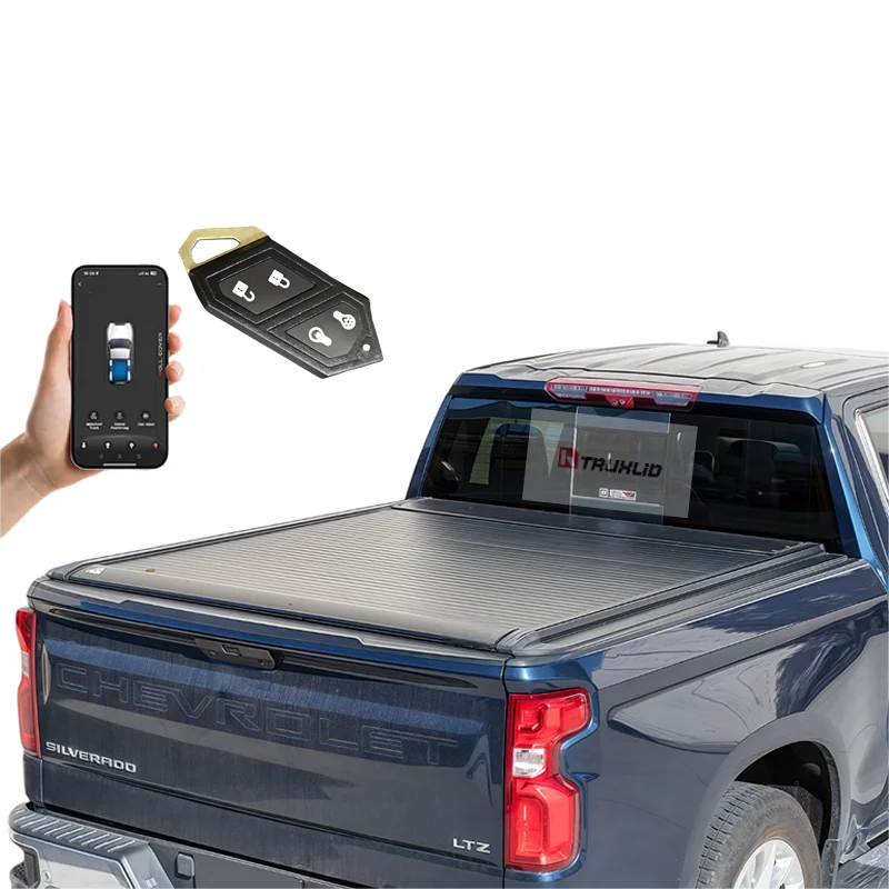 

Electric Roller Shutter Cover for Silverado/Colorado/Canyon 2014-2025 Aluminum Hard Top with Locking Function