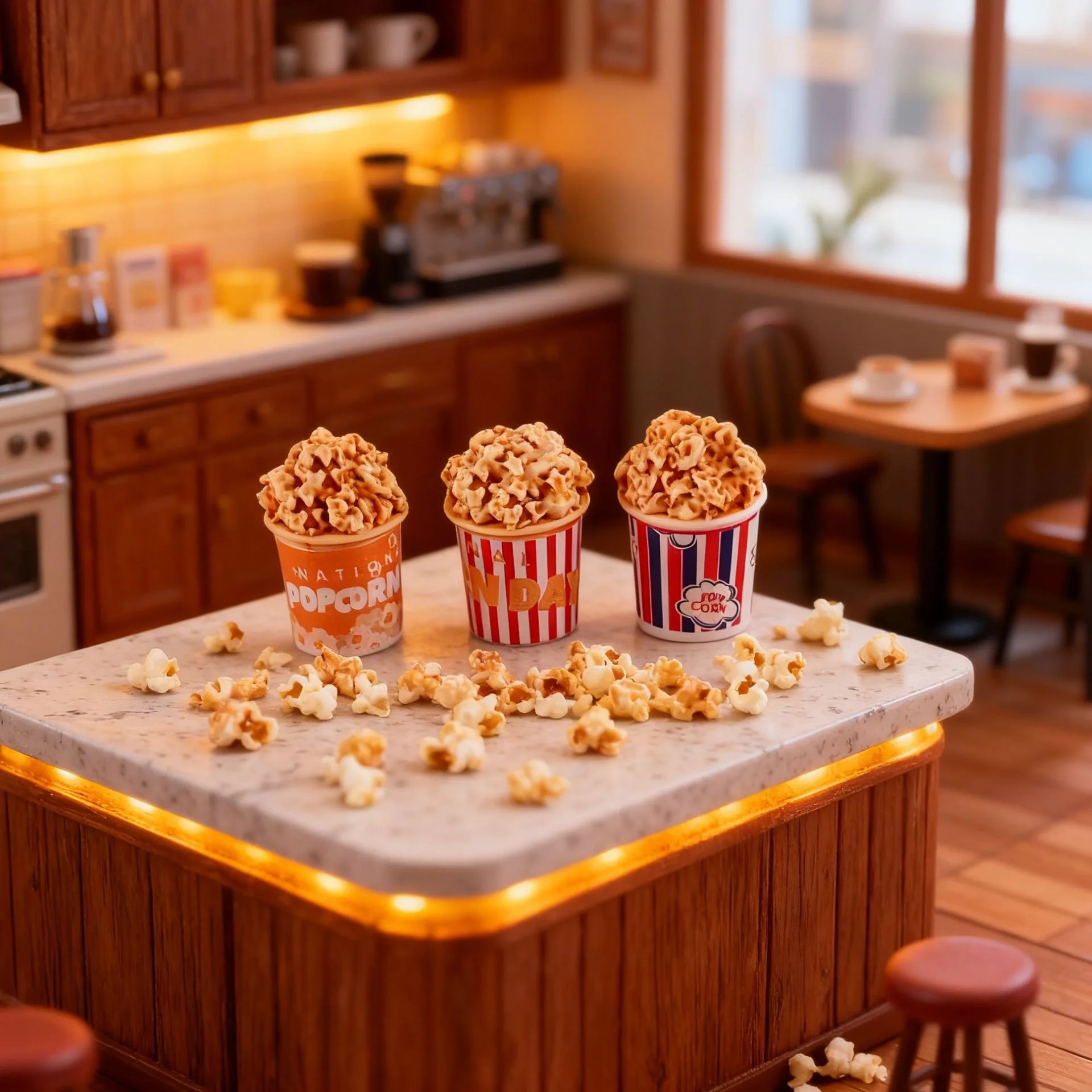 Dollhouse miniature resin three-dimensional barrel popcorn DIY miniature landscape prop