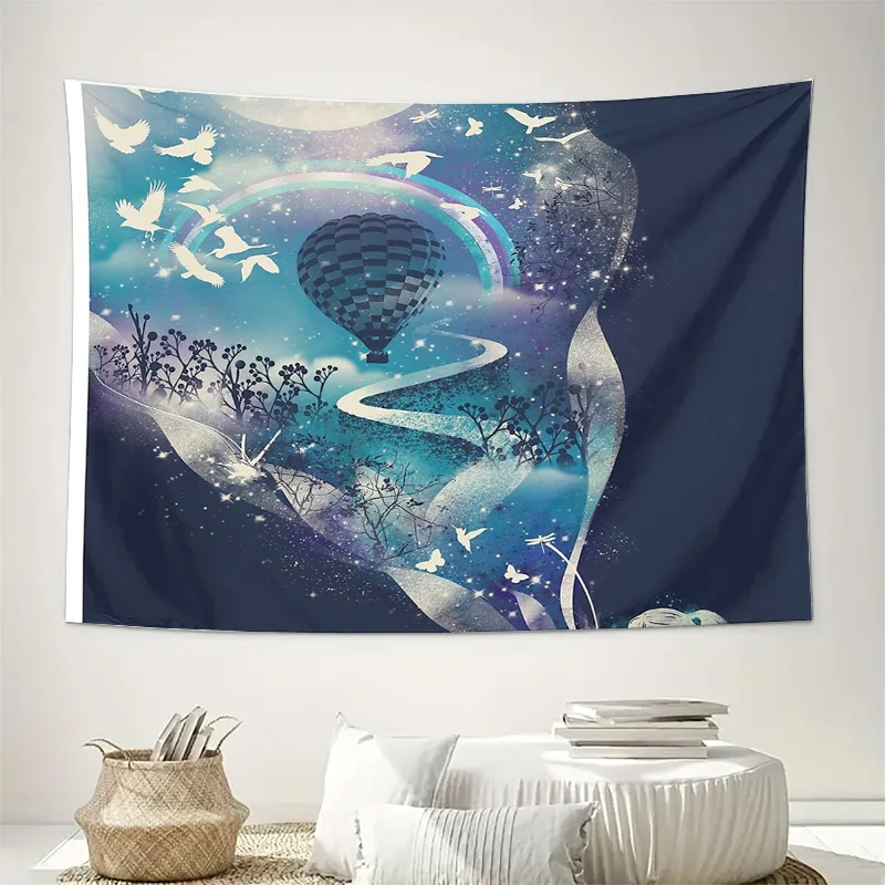 Celestial Tapestry Wall Hanging Galaxy Decor Space Mural Nebula Art Bedroom Aesthetic Witchy Decor Bohemian Vibes Home Decor Gif