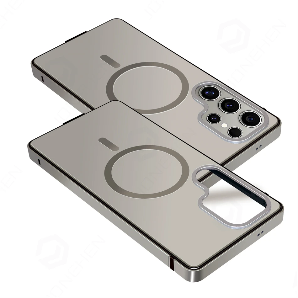 Magnetyczne aluminiowe etui z metalową ramką do Samsung Galaxy S25 S26 Ultra S26ultra 5G, hybrydowa osłona ochronna ze stopu z bumperem, kompatybilna z MagSafe. — zdjęcie produktu 2