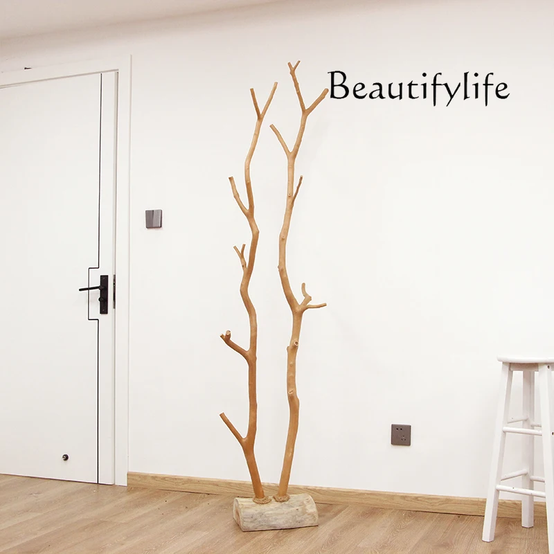 

Natural dried branch coat rack Nordic simple decorative tree bark tree hanger decorative ornament