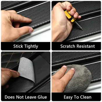 4/5 ks prahová lišta na auto zadní dveře ochranná nálepka pro Toyota Yaris práh kufru nárazník proti poškrábání fólie autopříslušenství 10 nejlepší prodej Zvýšený nárazník Toyota - №6