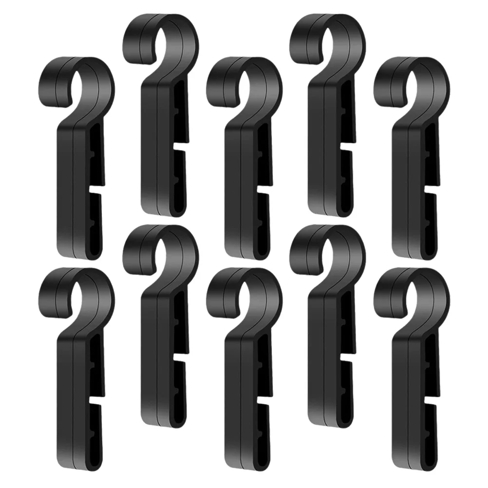 20 Pcs Hard Hat Headlight Buckle Safety Clip Flash Clips for Mount Black