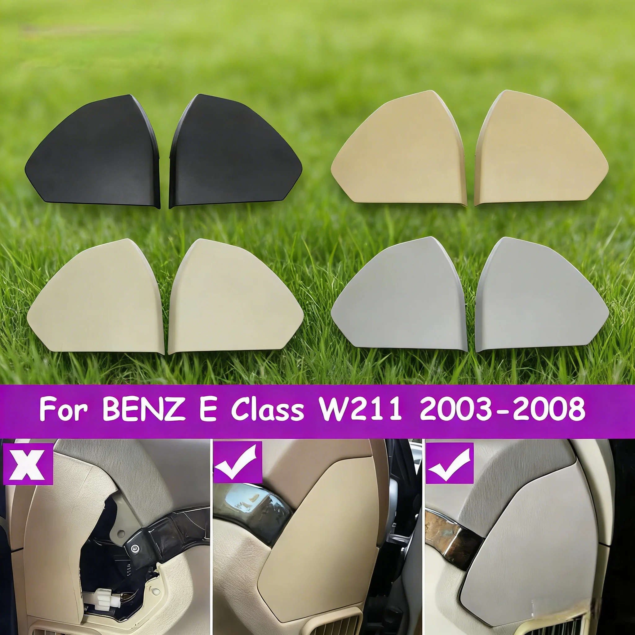 Capa Plástica da Moldura do Painel da Porta Dianteira Esquerda Direita para Mercedes-Benz Classe E W211 E320 E350 E400 E450 2003-2008