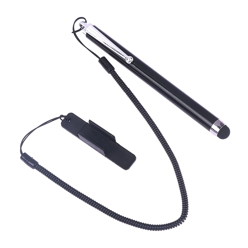 IPad IPhone Android Universal Capacitive Screen Stylus With Base Spring Rope Mobile Phone Pencil Tablet Computer Touchscreen Pen