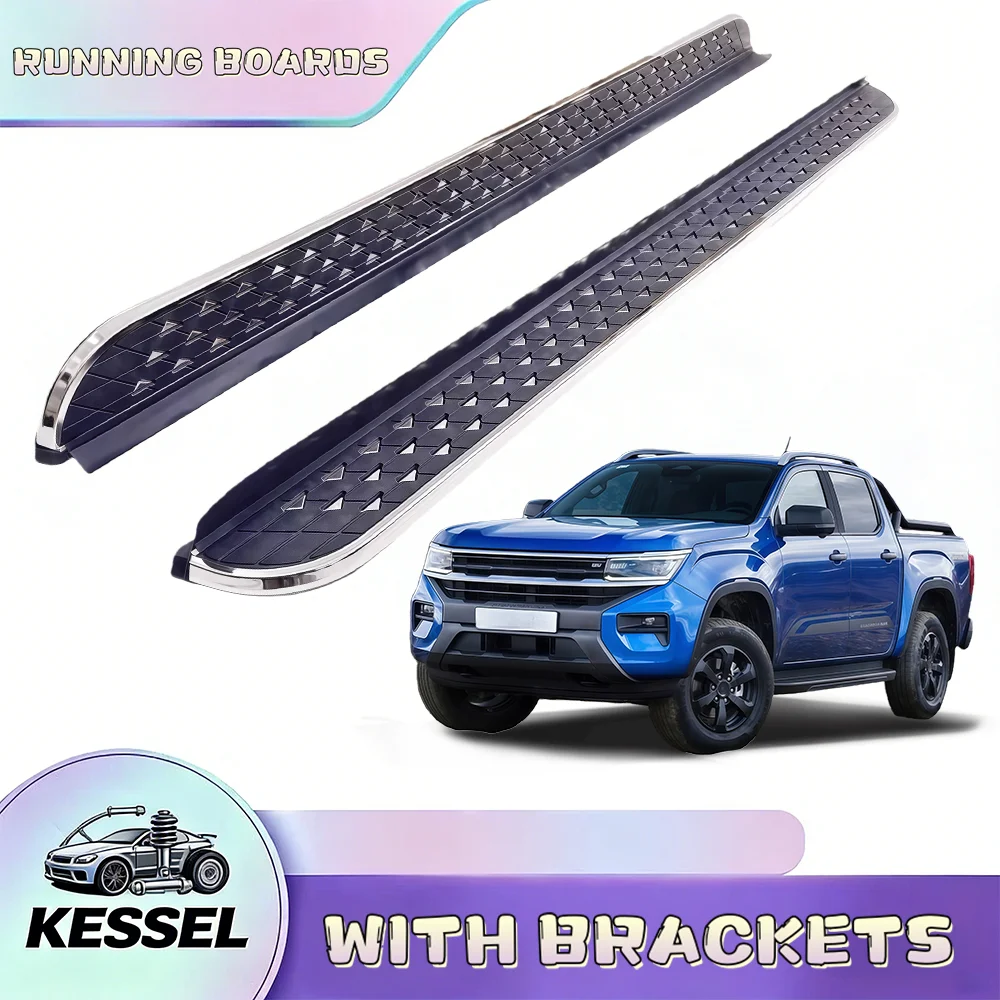 

2Pcs Running Board Side Steps Compatible with Volkswagen VW Amarok 2023 2024 2025 Step Pedal Door Fixed Nerf Bars, with Brackets