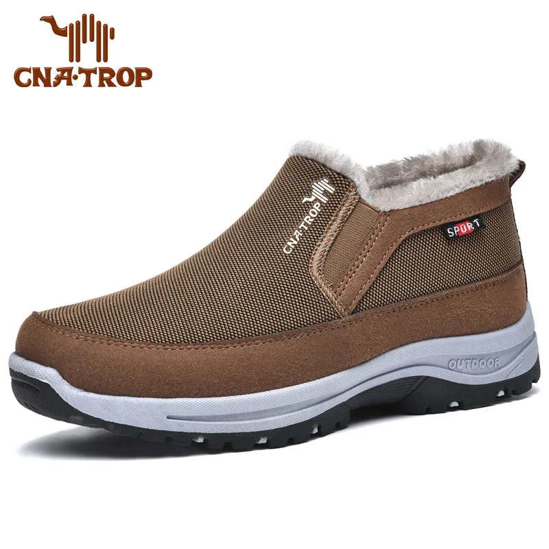 

Men's Winter Warm Snow Boots Outdoor Travel Shoes Non-slip Comfortable Casual Tennis Shoes Thick-soled Large Size Sports Shoes