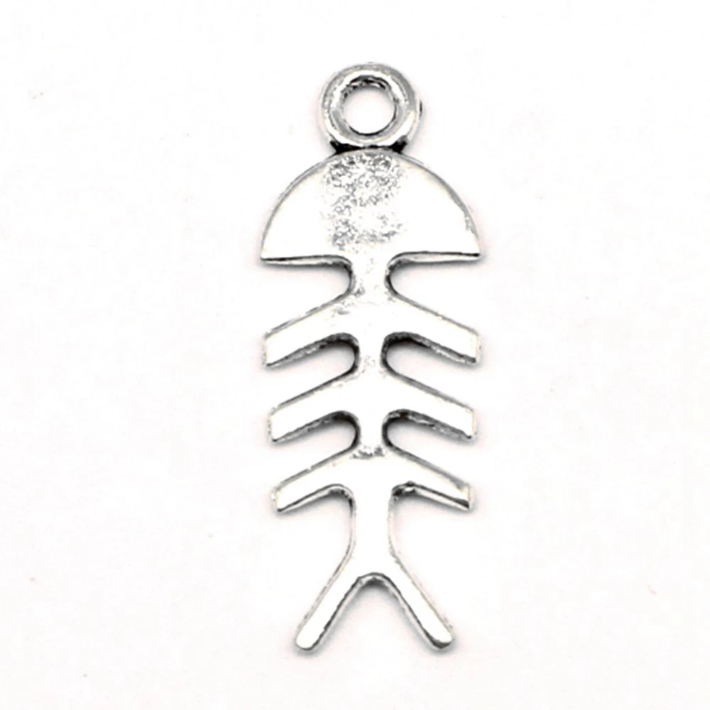 100pcs Wholesale Jewelry Lots Fish Bones Charms Pendant Supplies For Jewelry Materials 10x29mm