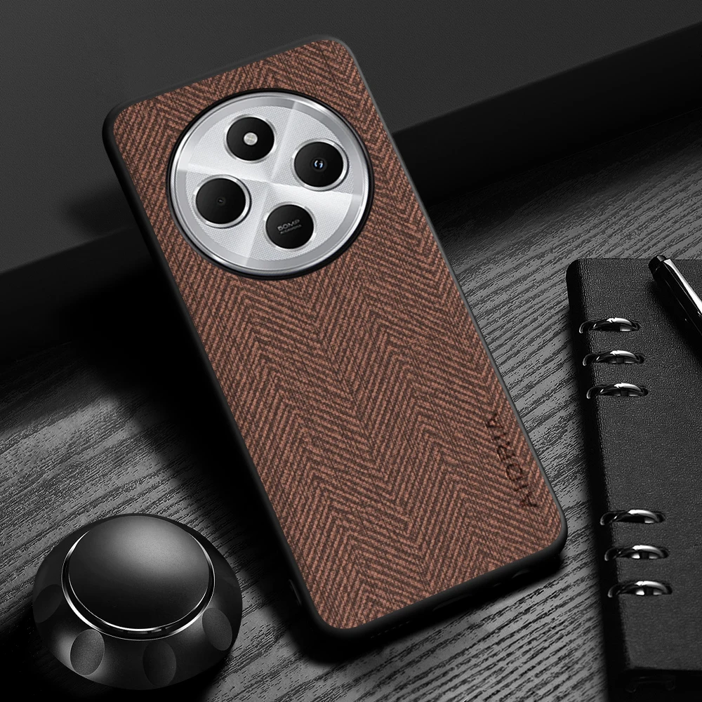 Etui do Xiaomi Redmi 14C 13 12 4G 5G Design Proste, lekkie, trwałe skórzane etui z drewna do Xiaomi Redmi 13C 4G 5G