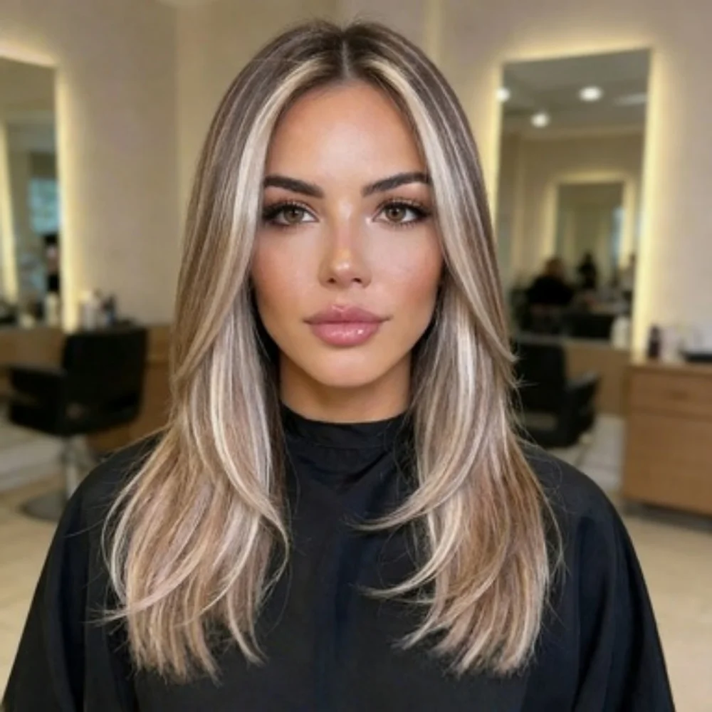 

Soft Highligh Blond Straight Hair 150 density and 13×4 100%human hair wig lace front wig, with baby hair pre plucked