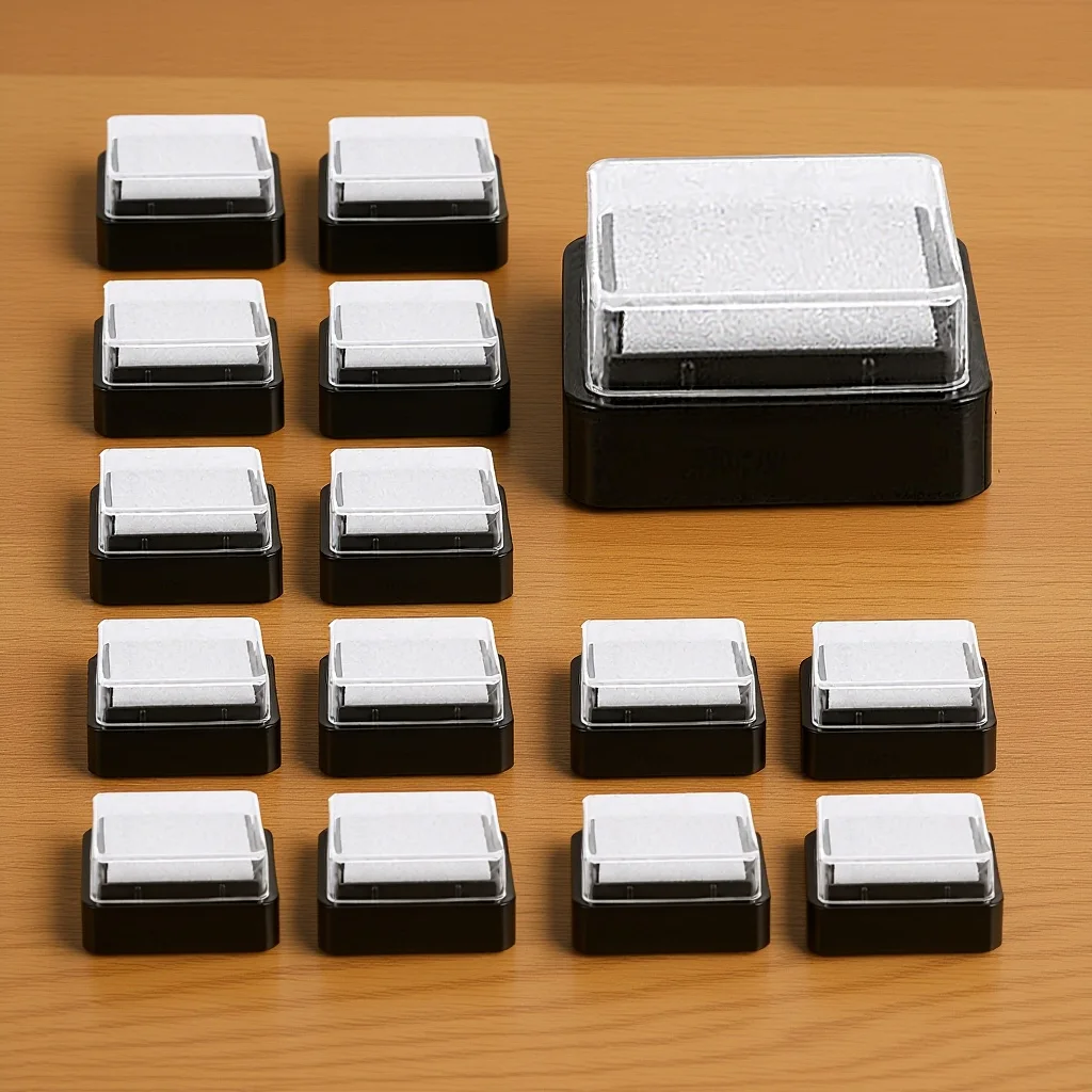 20Pcs Blank Stamp Ink Pads High-Quality Sponge Material for DIY Fingerprint Handprint Art Scrapbooking Journals Portable Ink