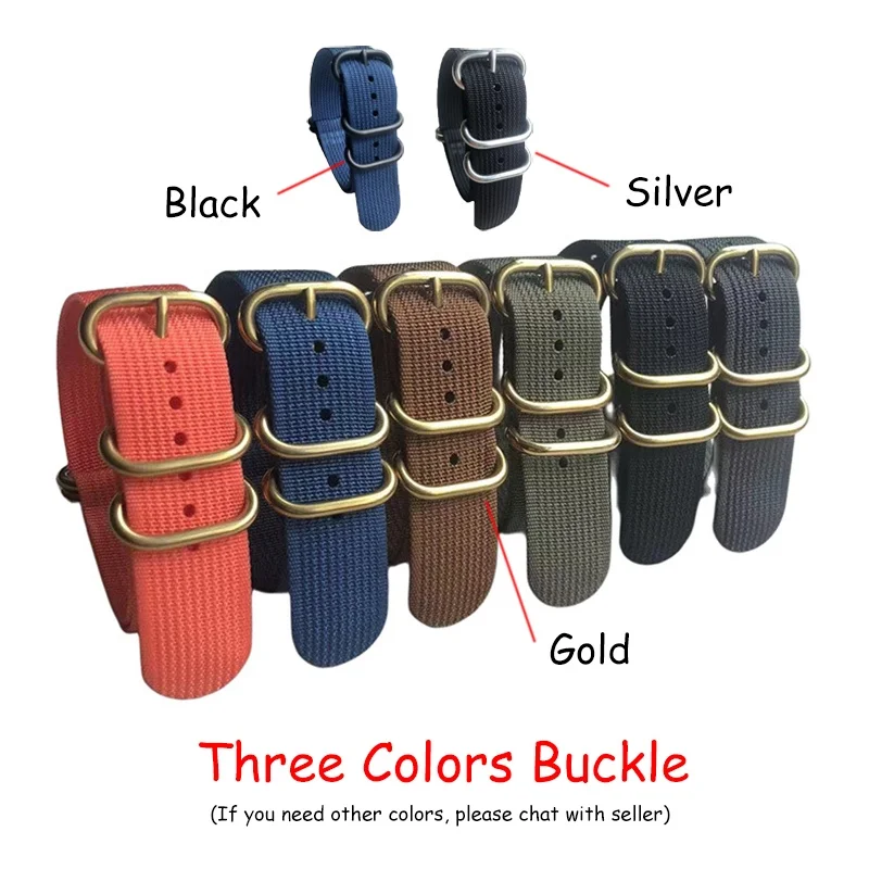 Nylon Watch Strap 18mm 20mm 22mm 24mm Woven Canvas Watch Band for Women Men Replacement Wristband 5-ring Buckle Bracelet