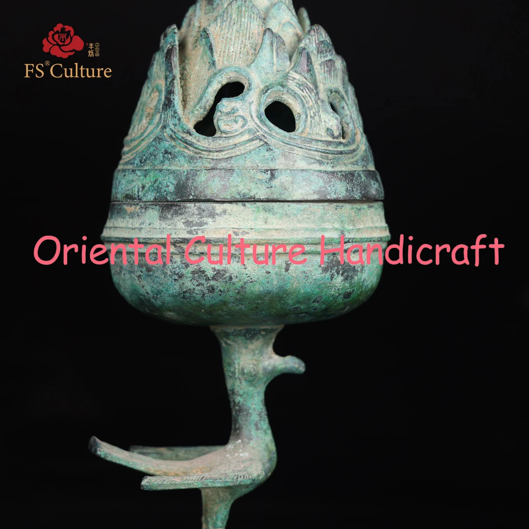 Ancient Chinese Traditional Antique Bronze Products Can Be Collected Exquisite Birdtop Plate Incense Burner