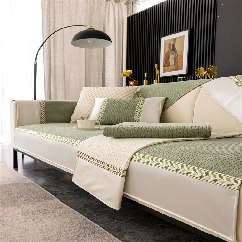 2024 New Cashmere Sofa Cushion Winter Thickened Plush Cushion Non-slip Sofa Cover Cover Cloth