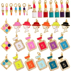 Fashion New Enamel Makeup Perfume Bottle Lipstick Colourful Mixed Charm Pendant For DIY Necklace Jewelry Making Accessories M03