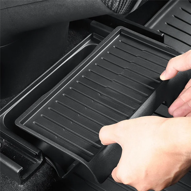 

Car Rear Seat Storage Box Under Seat Storage Tray Storage Box For Tesla Model Y Juniper Car Accessories