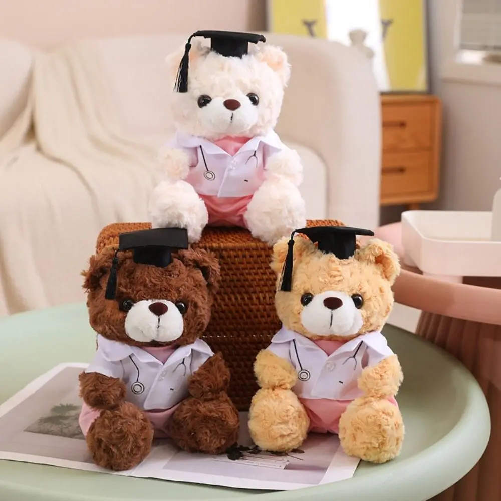 

Cartoon Stuffed Doctor Cap Graduation Bear With Doctorial Hat Soft Bachelor Bear 23cm Cartoon Bear Animal Graduation Season