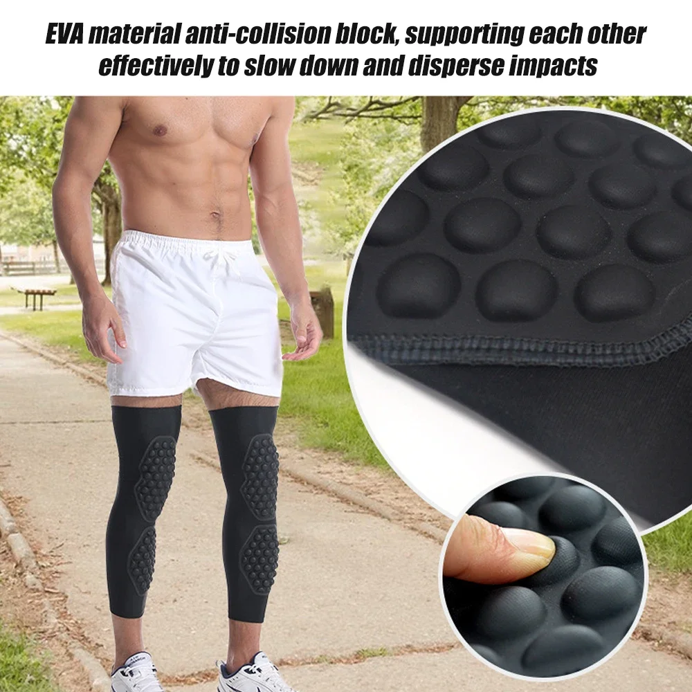 1 pz ginocchio polpaccio imbottito compressione gamba manica coscia sport equipaggiamento protettivo supporto per parastinchi per calcio basket Running