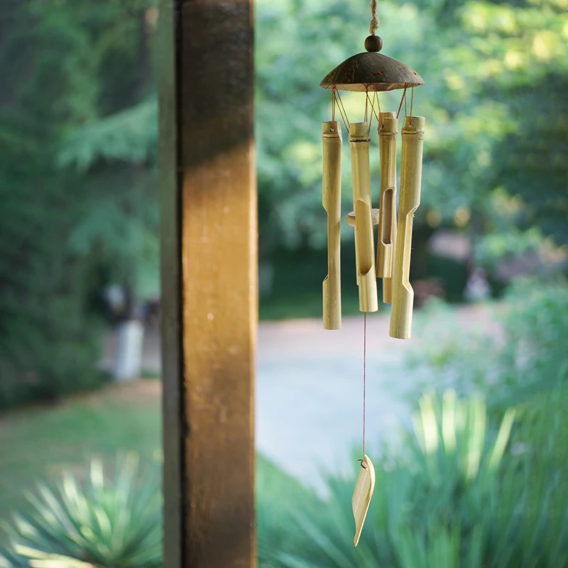 Garden Windbell Chimes Patio Home Decoration Zen Meditation Vintage Chord Hotel Homestay Craft Bamboo Wind Chimes for Outdoor