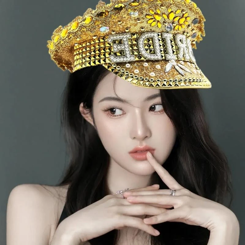 

R1WE Модная женская шляпа Свадебная офицерская шляпа Девичник Кепка капитана