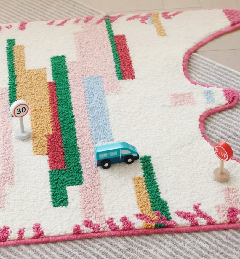 Child Room Carpet Cartoon Girl Room Bedside Mat Nonslip Washable Play Mat Modern Simple Area Rug Foot Pad Sofa Rug Game Mats