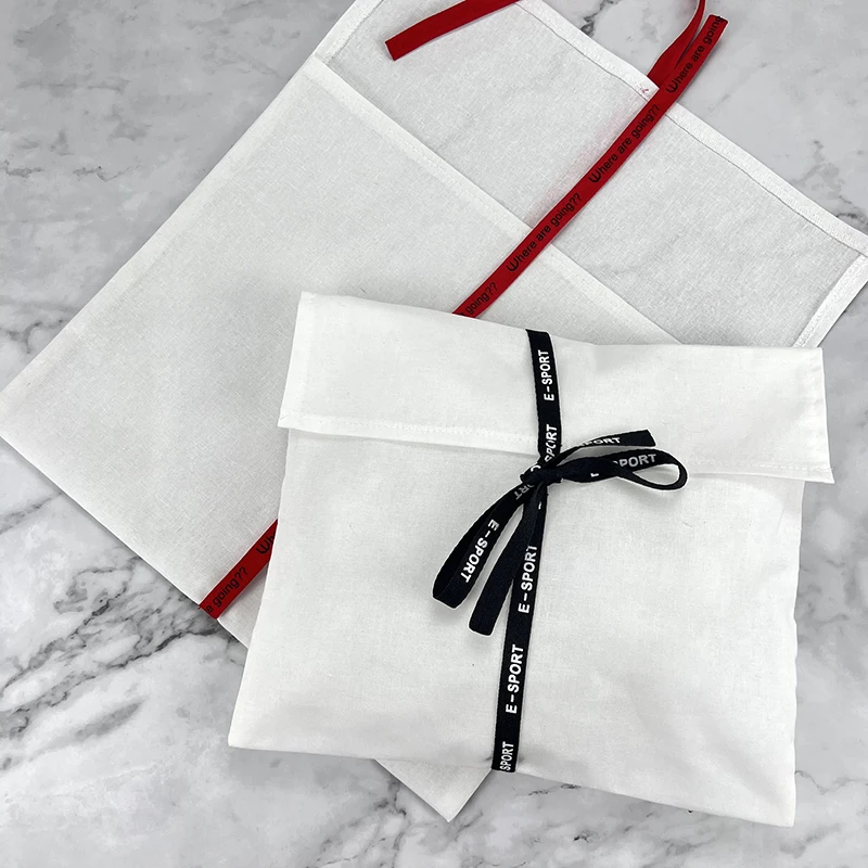 Customized product、Hot selling oem cotton envelope bag custom ribbon, New design envelope pouch, envelope fabric bag for packagi