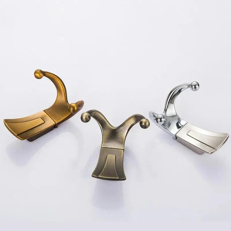 New Wall Mounted Clothes Hanger Racks Fashion Bathroom Wall Hangers 2 Hooks Robe Coat Wall Hooks With Screws Furniture Hardware