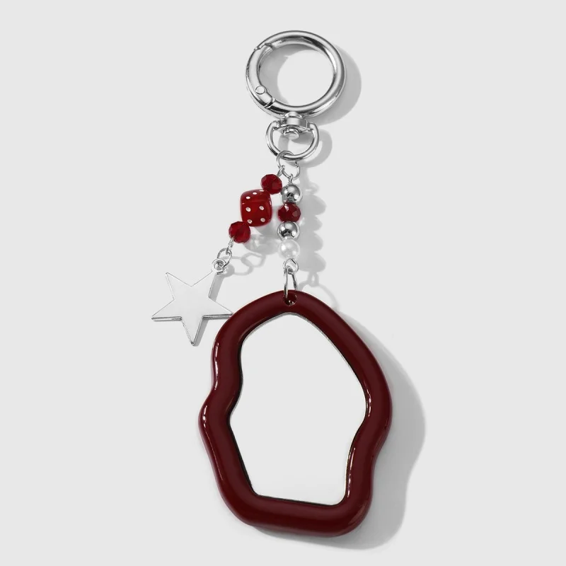 بسيطة الأحمر Bowknot مرآة المفاتيح الحلو Y2K نمط مزاجه سيارة كيرينغ سماعة ظهره الهاتف الديكور حلية مجوهرات هدية #4