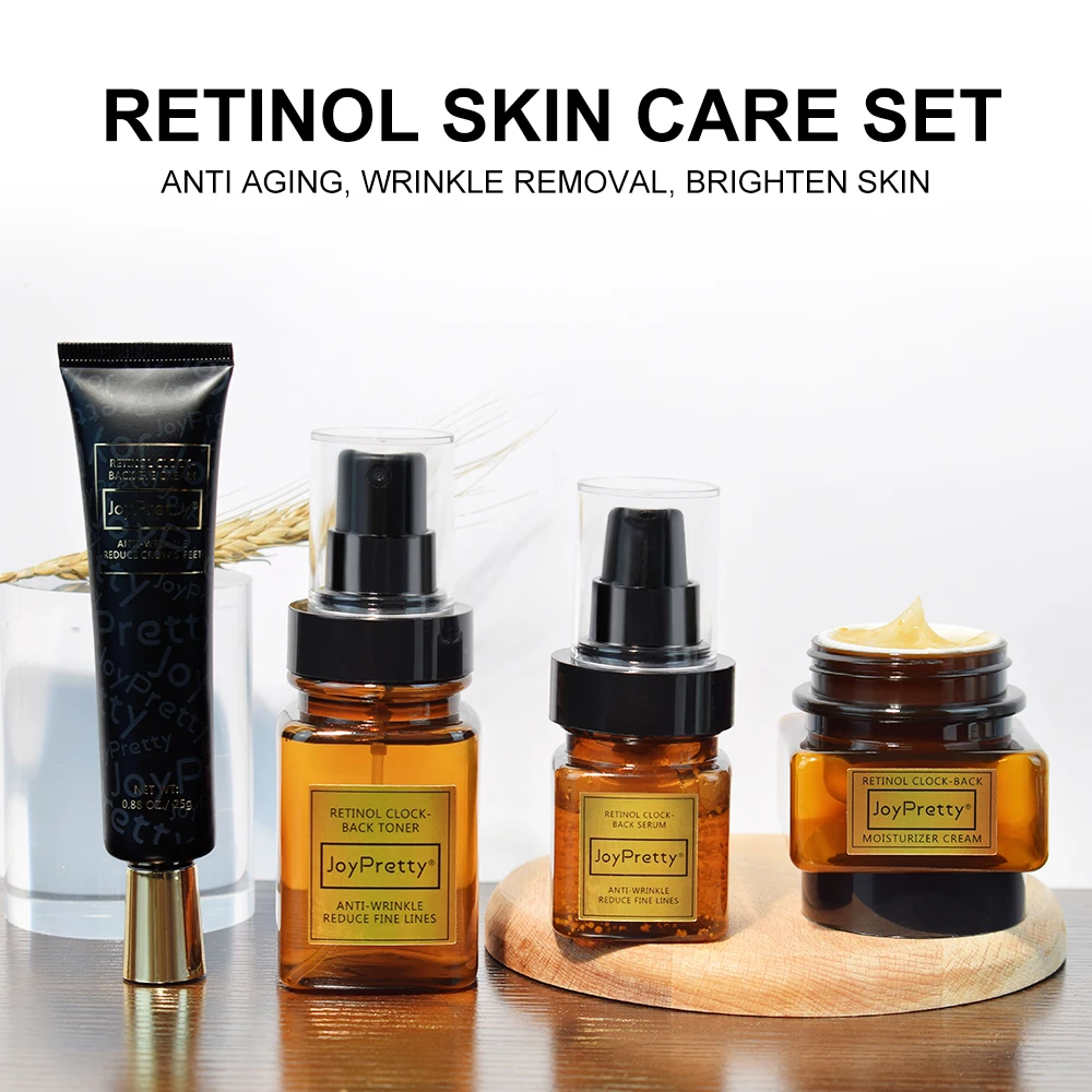 Retinol Wrinkle Face Skin Care Set Cream/Serum/Toner Fine Lines Lifting Firming Moisturizing Eye Facial Creams Skincare Kits