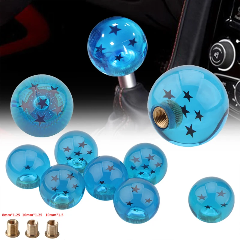 

Acrylic blue crystal gear head universal Shift knob round gear shift rod wave stick star manual knob car modified shifter car