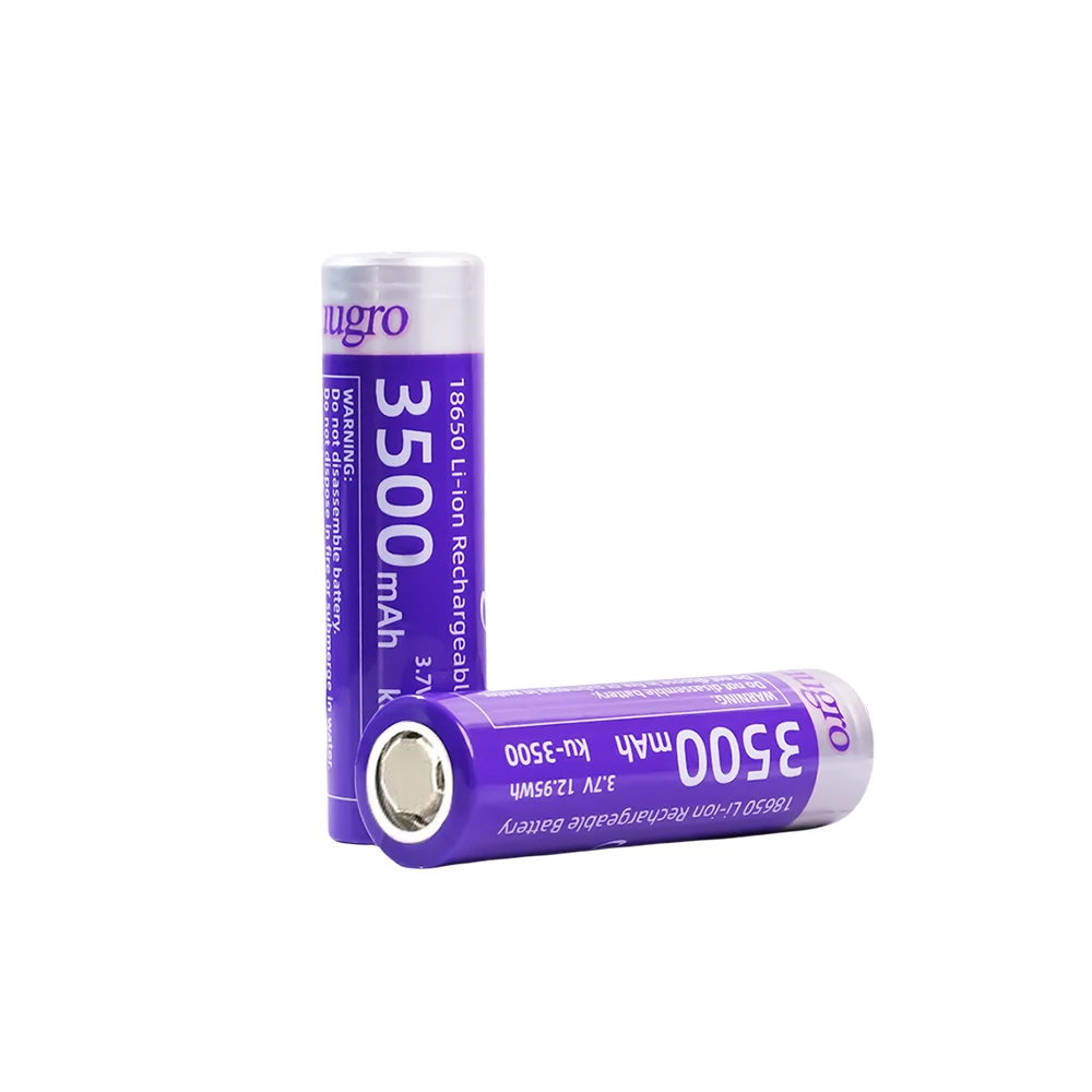 Kuugro  18650 3500mAh 3.7V 12A Discharging Rechargeable Batteries For Battery Packs Power Tool Flashlight Fan