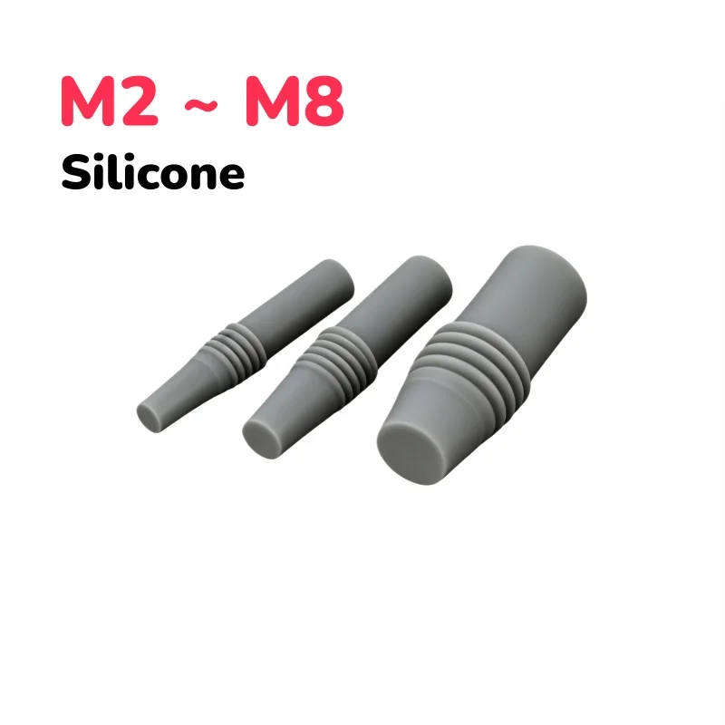 M2 M2.5 M3 M4 M5 M6 M8 Round Shank Silicone Pull-tab Stopper Heat Resistant Plug Thread Seal Plug