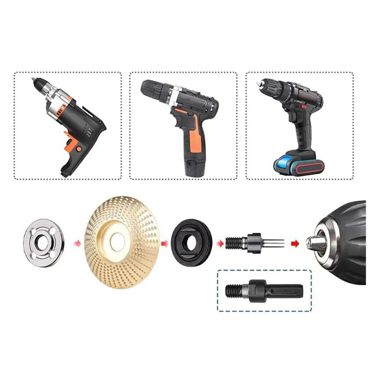 محول طاحونة زاوية للحفر، مرفق تحويل المثقاب الكهربائي مع مفتاح ربط لقطع الطحن والتلميع في المساحات الضيقة #4