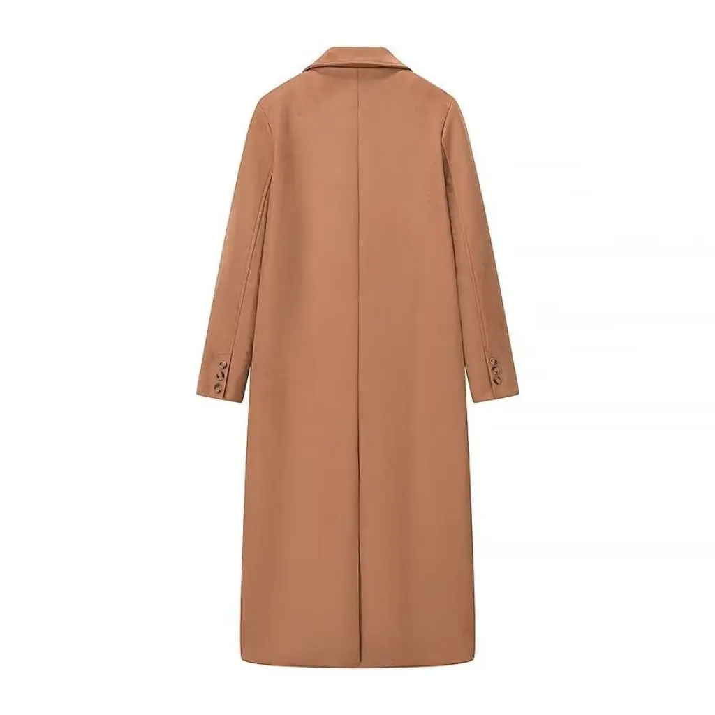 

Autumn Women's Long Deer Skin Velvet Coat European American Style Fashionable Plush Outerwear for Ladies